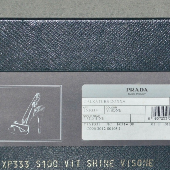 NIB AUTHENTIC PRADA SLING BACK PLATFORM LEATHER SANDALS - Picture 8 of 8